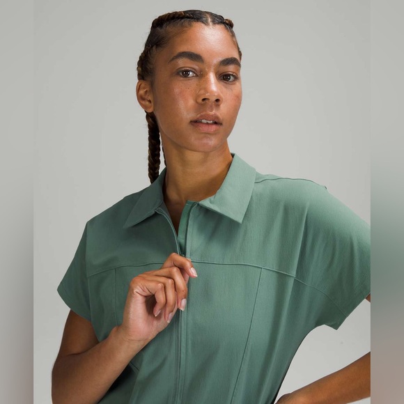 NWT Lululemon Stretch Rib Pocketed Romper in Tidewater Teal - Picture 4 of 14